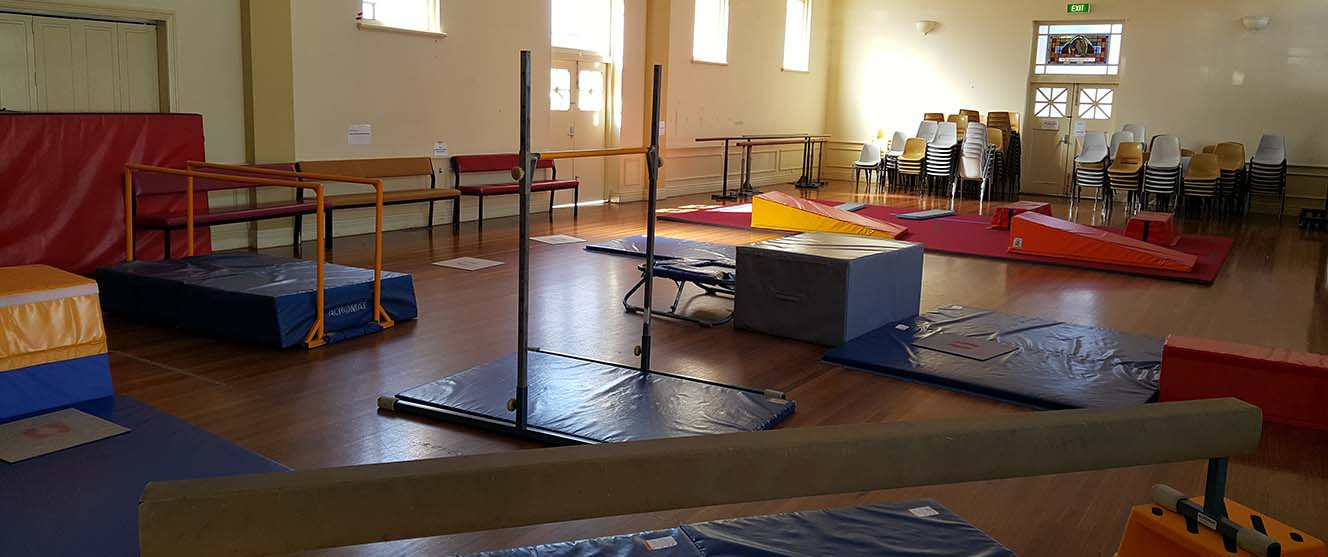 equipment setup in school hall